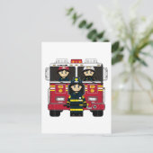 Vuurwerk met Briefkaart van de brandweermotor (Staand voorkant)