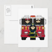 Vuurwerk met Briefkaart van de brandweermotor (Voorkant / Achterkant)