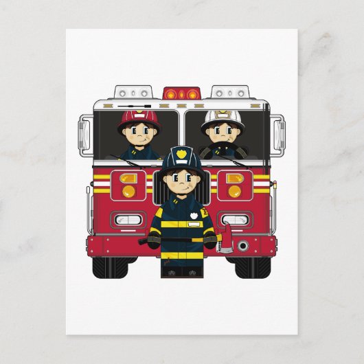 Vuurwerk met Briefkaart van de brandweermotor (Voorkant)