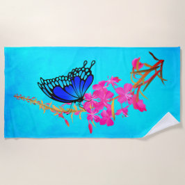 Vuurwerk met vlinder - keukenhanddoek strandlaken