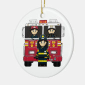 Vuurwerk met vuurmotorversiering keramisch ornament (Links)