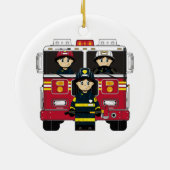 Vuurwerk met vuurmotorversiering keramisch ornament (Achterkant)