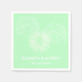Vuurwerk, Mint-achtergrond, naam Monogram Servetten (Voorkant)