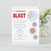 Vuurwerk Modern 4e juli partijuitnodiging Kaart (Staand voorkant)