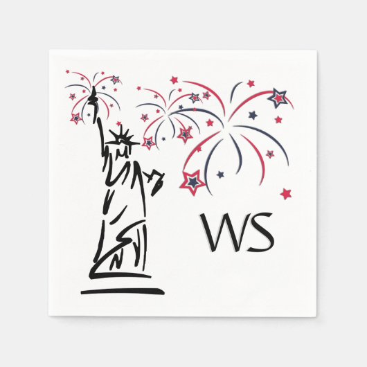 Vuurwerk Monogram op het Vrijheidsbeeld Servet (Voorkant)