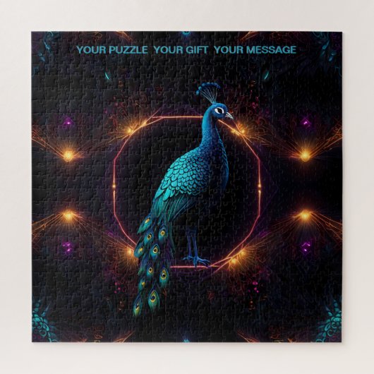 Vuurwerk Neon Pauw Puzzel (Verticaal)