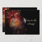 Vuurwerk Nieuwe Jaren Eve de Kaarten van de Uitnod (Voorkant / Achterkant)