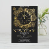 Vuurwerk nieuwe jaren oud kaart (Staand voorkant)