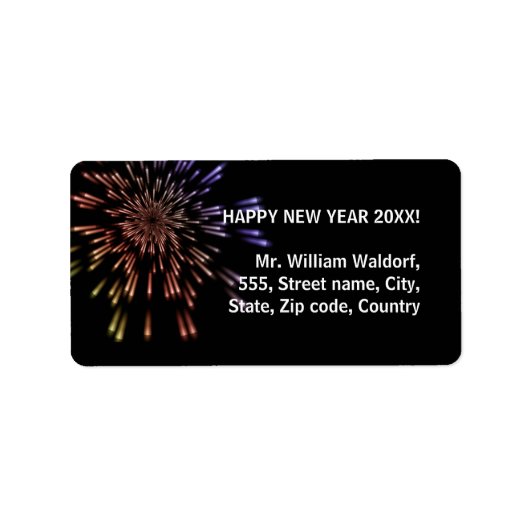 Vuurwerk nieuwjaar etiket (Voorkant)