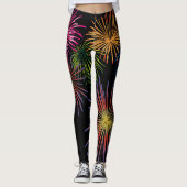 Vuurwerk Nieuwjaar Eve kleurrijke viering Leggings (Voorkant)