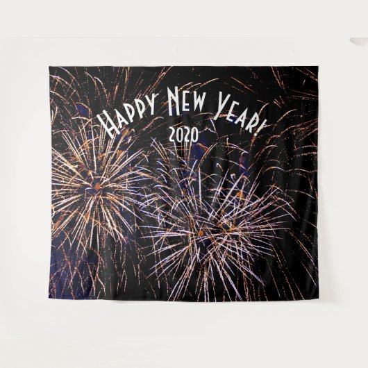 Vuurwerk Nieuwjaar Foto Booth Achtergrondbanner Wandkleed (Voorkant (horizontaal))