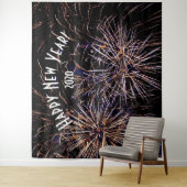 Vuurwerk Nieuwjaar Foto Booth Achtergrondbanner Wandkleed (In situ)