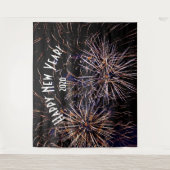 Vuurwerk Nieuwjaar Foto Booth Achtergrondbanner Wandkleed (Voorkant)