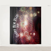 Vuurwerk Nieuwjaar Rood Fotohokje Achtergrond Wandkleed (Voorkant)