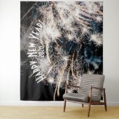 Vuurwerk Nieuwjaar Wit Fotocabine Achtergrond Wandkleed (In situ)