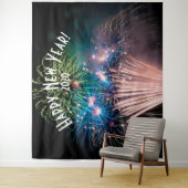 Vuurwerk Nieuwjaarsblauw Fotohokje Achtergrond Wandkleed (In situ)