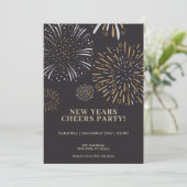 Vuurwerk - Nieuwjaarsfeest Uitnodiging Template (Staand voorkant)