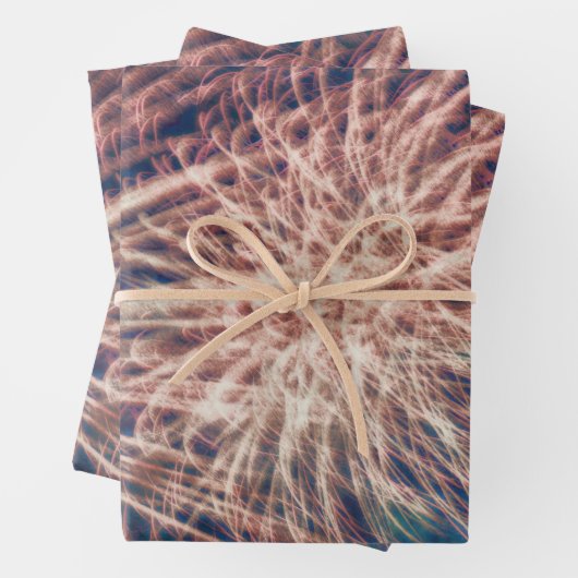 Vuurwerk Onafhankelijkheidsdag Blauwgroen op 4 jul Inpakpapier Vel (In situ)