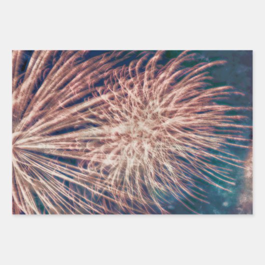 Vuurwerk Onafhankelijkheidsdag Blauwgroen op 4 jul Inpakpapier Vel (Voorkant)