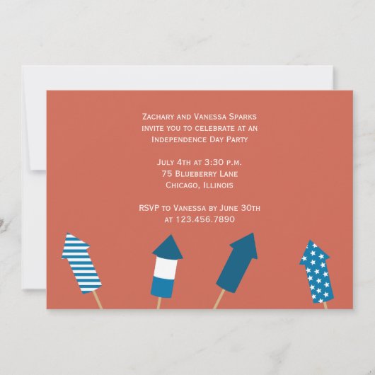 Vuurwerk Onafhankelijkheidsdag Kaart (Voorkant)