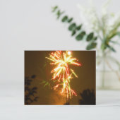 Vuurwerk onder de Volle Maan Briefkaart (Staand voorkant)