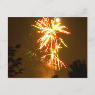 Vuurwerk onder de Volle Maan Briefkaart