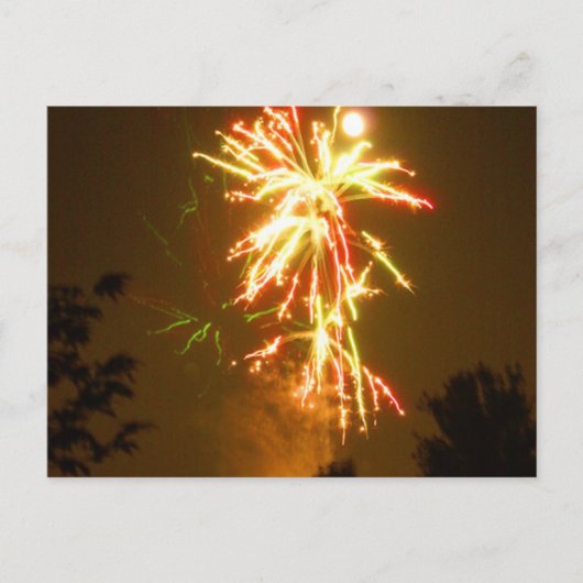 Vuurwerk onder de Volle Maan Briefkaart (Voorkant)