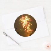 Vuurwerk onder de Volle Maan Ronde Sticker (Envelop)