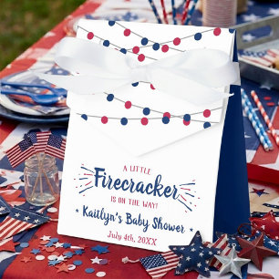 Vuurwerk Onderweg! 4 juli baby shower Bedankdoosjes