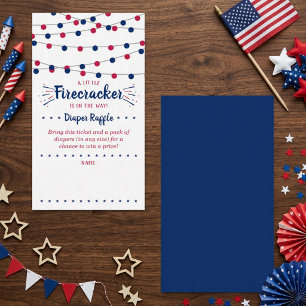 Vuurwerk Onderweg! 4 juli baby shower Informatiekaartje