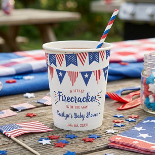 Vuurwerk Onderweg! 4 juli baby shower Papieren Bekers