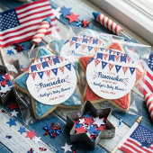 Vuurwerk Onderweg! 4 juli baby shower Ronde Sticker