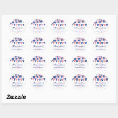 Vuurwerk Onderweg! 4 juli baby shower Ronde Sticker (Vel)