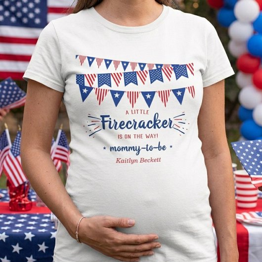 Vuurwerk Onderweg! 4 juli Baby Shower T-shirt