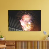 Vuurwerk ontploft canvas afdruk (Insitu (Woonkamer))