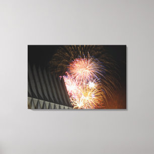 Vuurwerk ontploft canvas afdruk