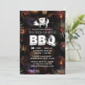 Vuurwerk op 4 juli 2004 Roast BBQ Party Kaart (Staand voorkant)