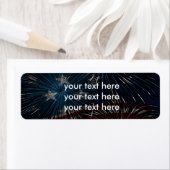 Vuurwerk op 4 juli-adreslabels etiket (Insitu)