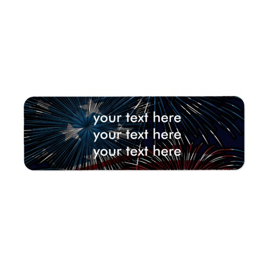 Vuurwerk op 4 juli-adreslabels etiket (Voorkant)