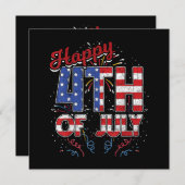 Vuurwerk op 4 juli Amerikaanse vlag op 4 juli Kaart (Voorkant / Achterkant)