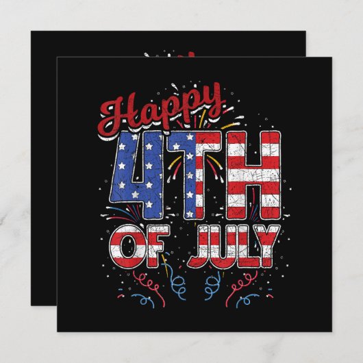 Vuurwerk op 4 juli Amerikaanse vlag op 4 juli Kaart (Voorkant / Achterkant)