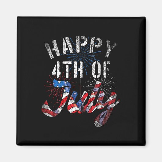 Vuurwerk op 4 juli Amerikaanse vlag op 4 juli Magneet (Voorkant)