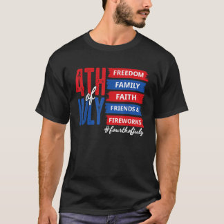 Vuurwerk op 4 juli Amerikaanse vlag op 4 juli T-shirt