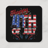 Vuurwerk op 4 juli Amerikaanse vlag op 4 juli Vierkante Visitekaartje (Achterkant)