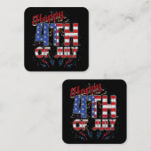 Vuurwerk op 4 juli Amerikaanse vlag op 4 juli Vierkante Visitekaartje (Voorkant / Achterkant)