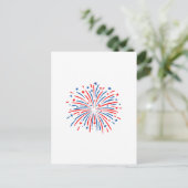 Vuurwerk op 4 juli feestdagenkaart (Staand voorkant)