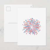 Vuurwerk op 4 juli feestdagenkaart (Voorkant / Achterkant)