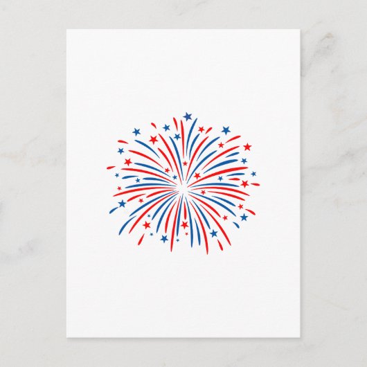 Vuurwerk op 4 juli feestdagenkaart (Voorkant)