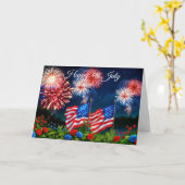 Vuurwerk op 4 juli kaart (Gele Bloem)