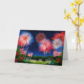 Vuurwerk op 4 juli kaart (Gele Bloem)